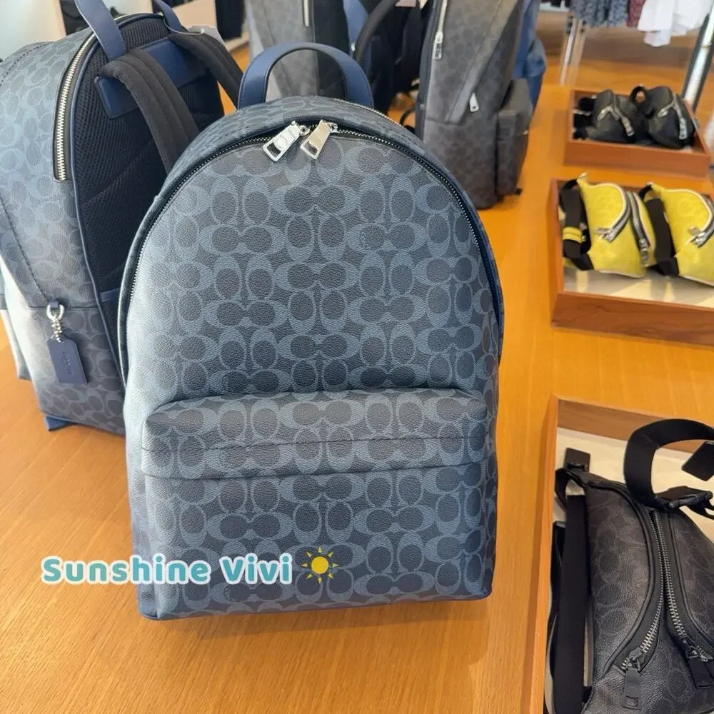 NWT Coach Taylor Backpack In Signature Canvas Signature CDX95 SV/Ink Blue